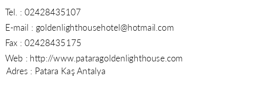 Golden Lighthouse Hotel telefon numaralar, faks, e-mail, posta adresi ve iletiim bilgileri